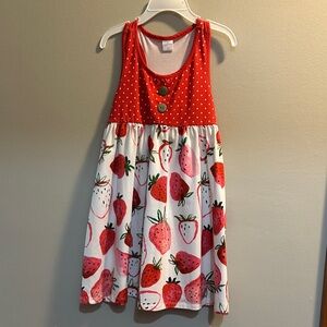 Strawberry Delight Red and White Kids Casual Dress